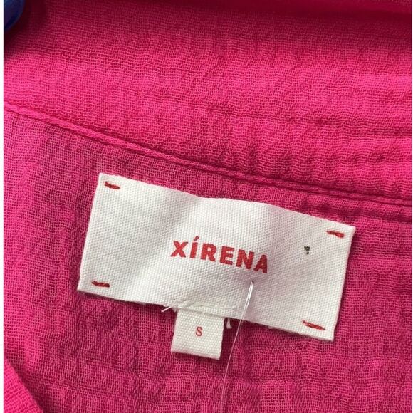 NEW XIRENA 100% Cotton Gauze Avery Top Size Small Gauze V-Neck Top Coral Rose S - Picture 5 of 10